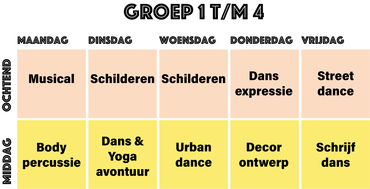 Schema Zomerdagen 1-4