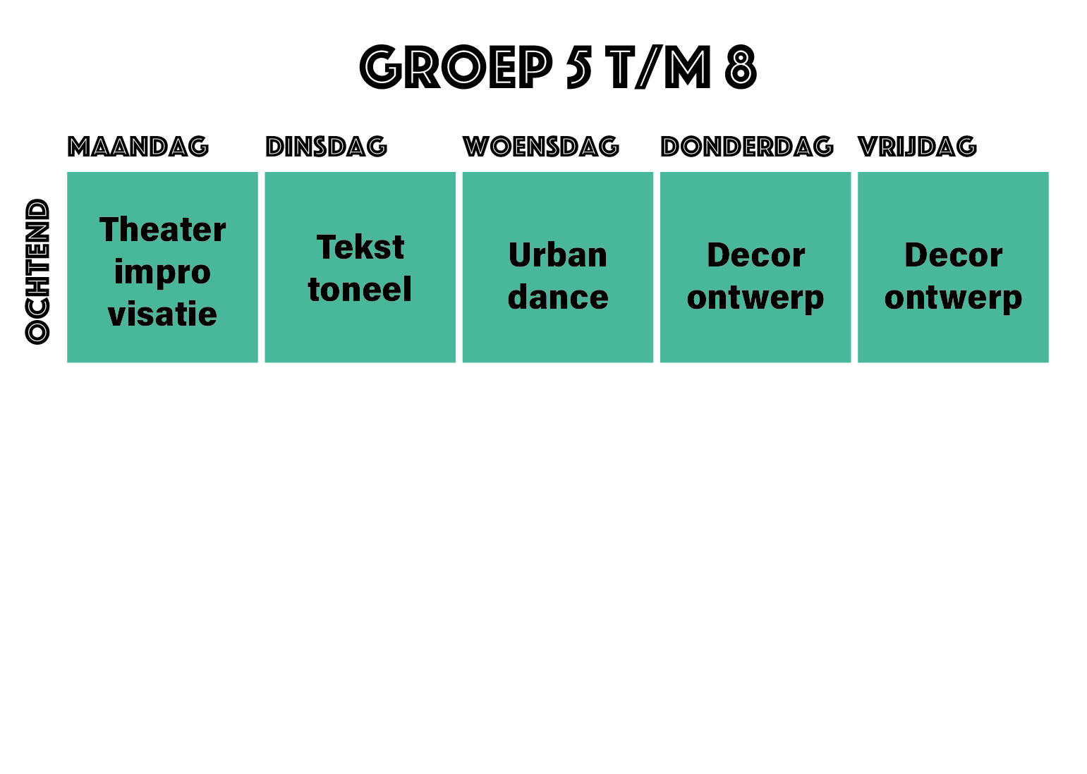 Schema Zomerdagen 5-8
